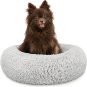 Cama redonda para perros Lionto - Cama redonda para perros Lionto donut gris claro (S) 40 cm Ø