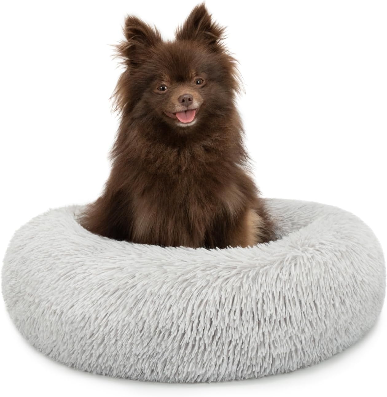 Cama redonda para perros Lionto - Cama redonda para perros Lionto donut gris claro (S) 40 cm Ø