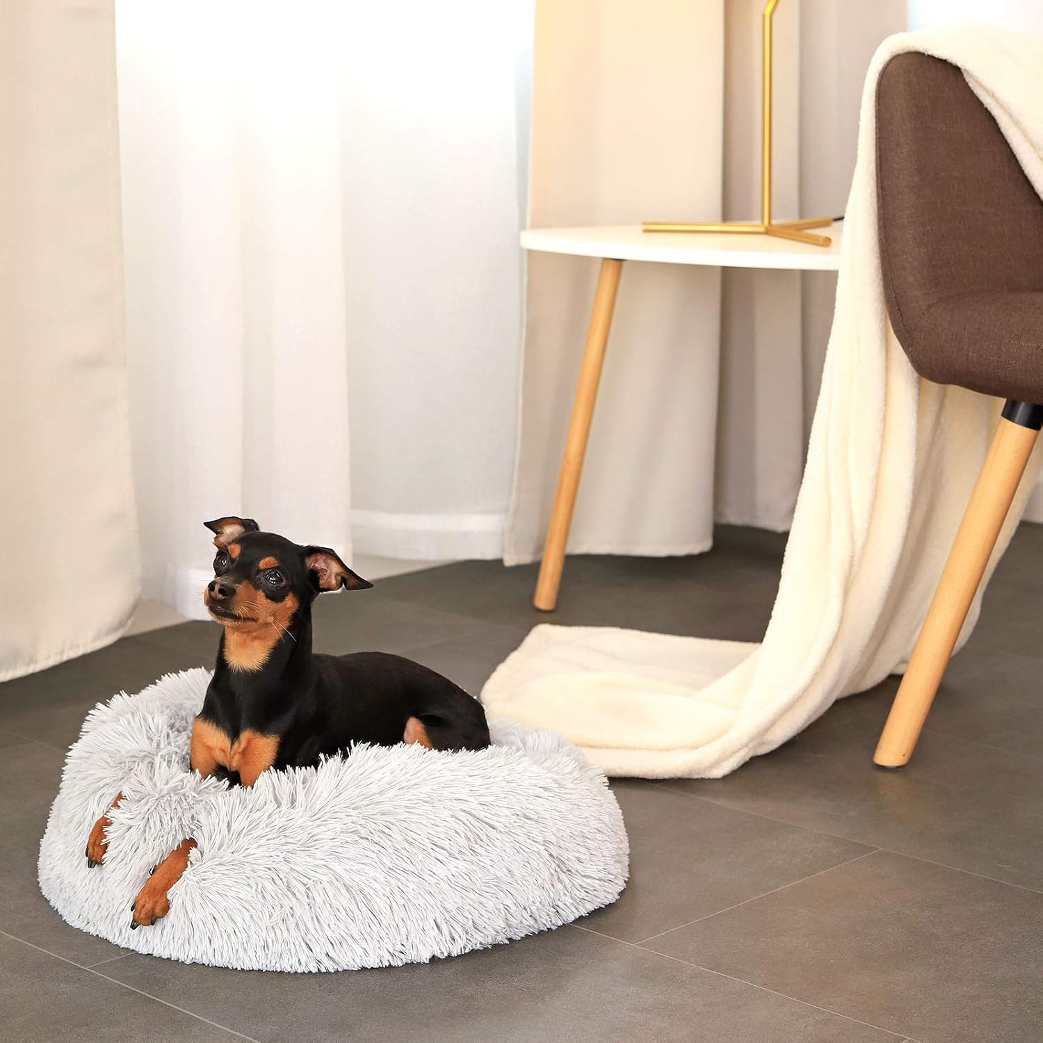 Cama redonda para perros Lionto donut gris claro (S) 40 cm Ø - vista 3