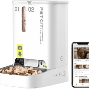 Comedero automático para gatos PETKIT - Comedero automático para gatos PETKIT con cámara y control por app 5L