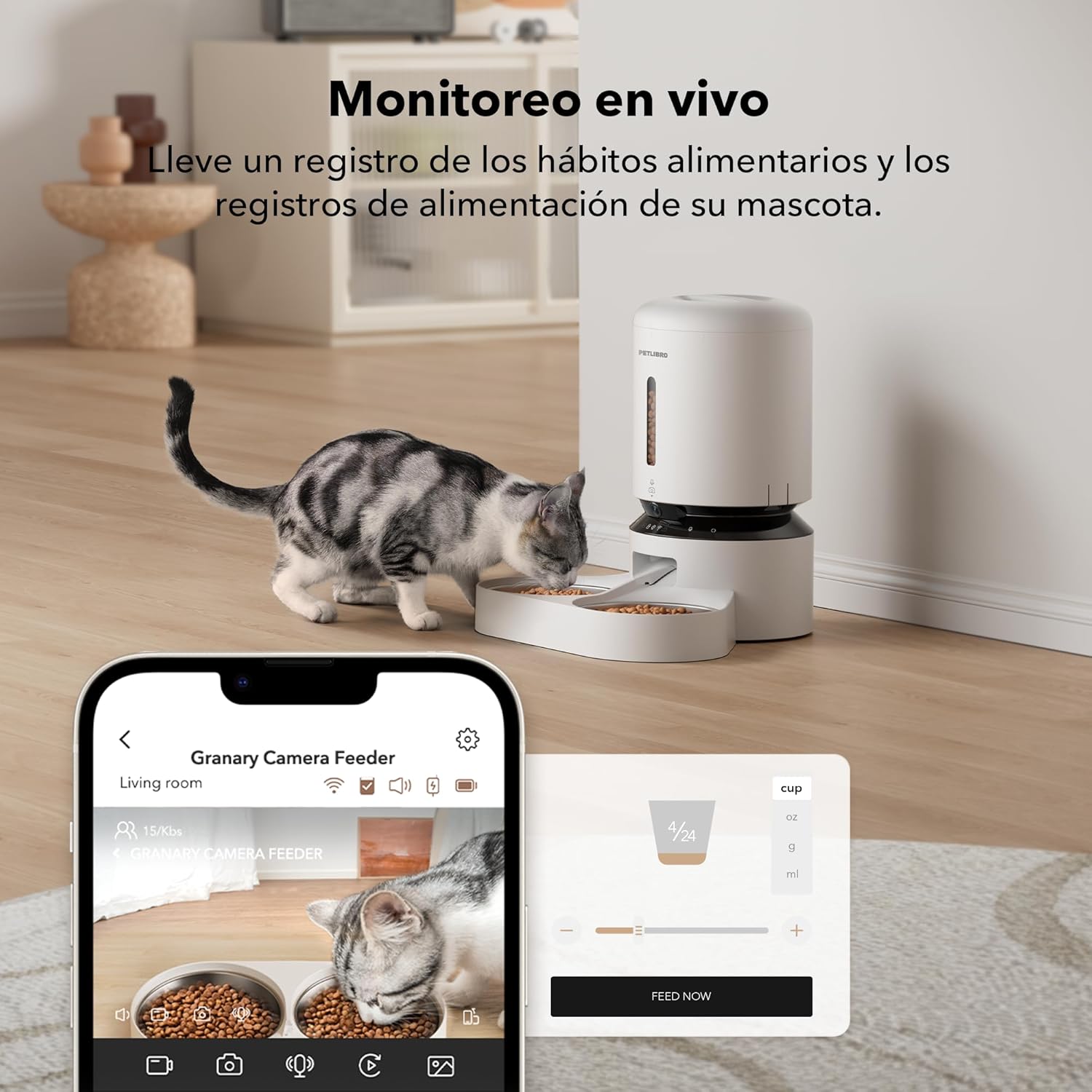 Comedero automático para gatos PETLIBRO con cámara 1080P y control por app - imagen 5