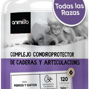 Condo protector para perros y gatos - Condo protector para perros y gatos con glucosamina y cúrcuma - 120 cápsulas