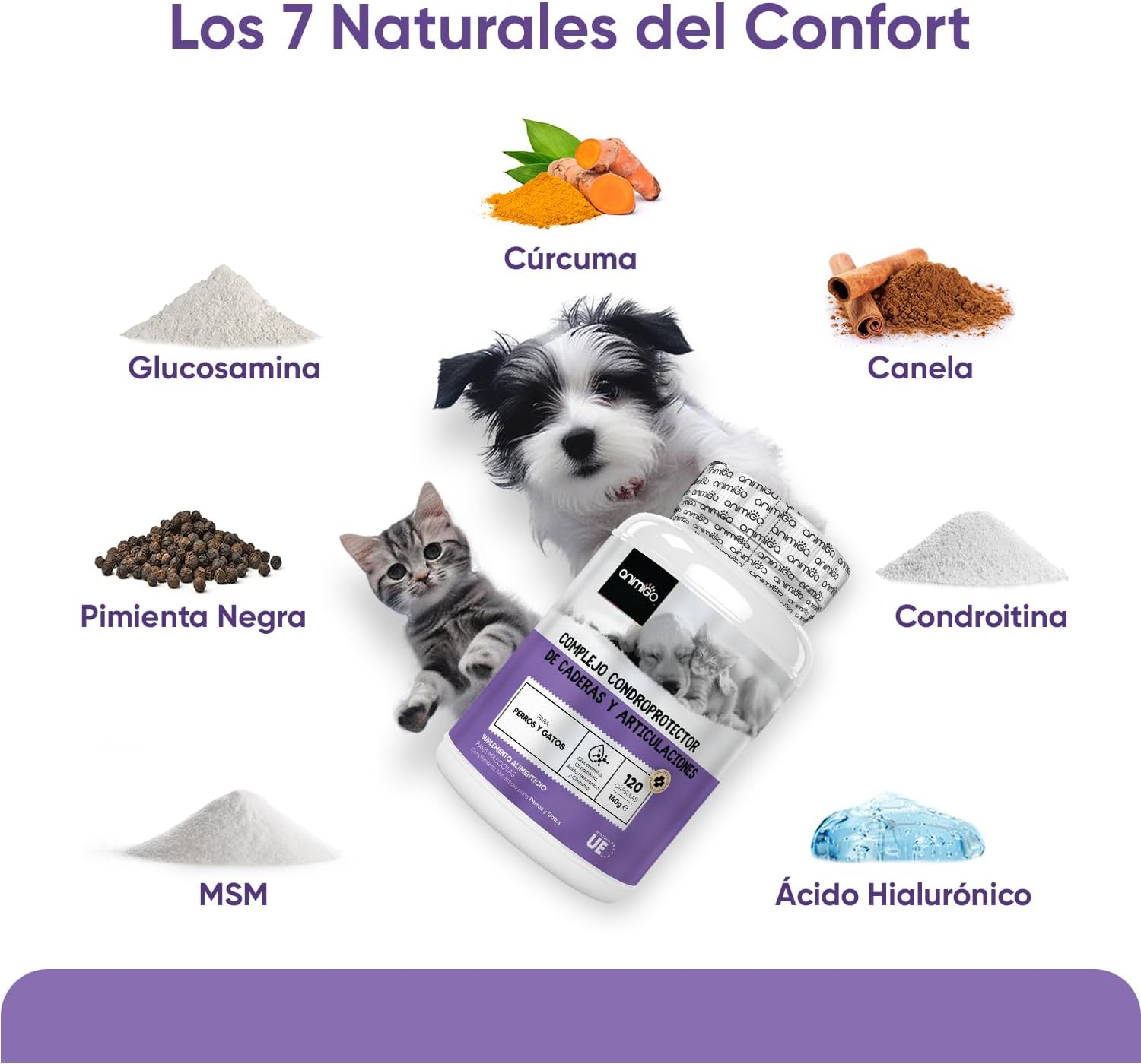 Condo protector para perros y gatos con glucosamina y cúrcuma - 120 cápsulas - vista 3