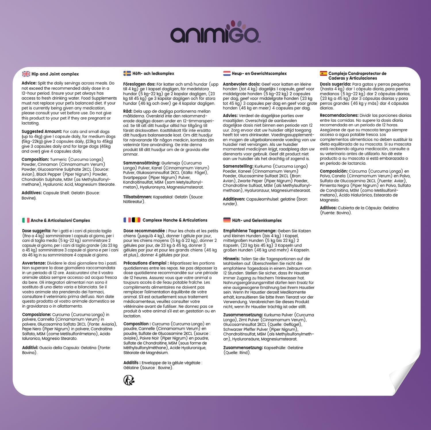 Condo protector para perros y gatos con glucosamina y cúrcuma - 120 cápsulas - vista 7