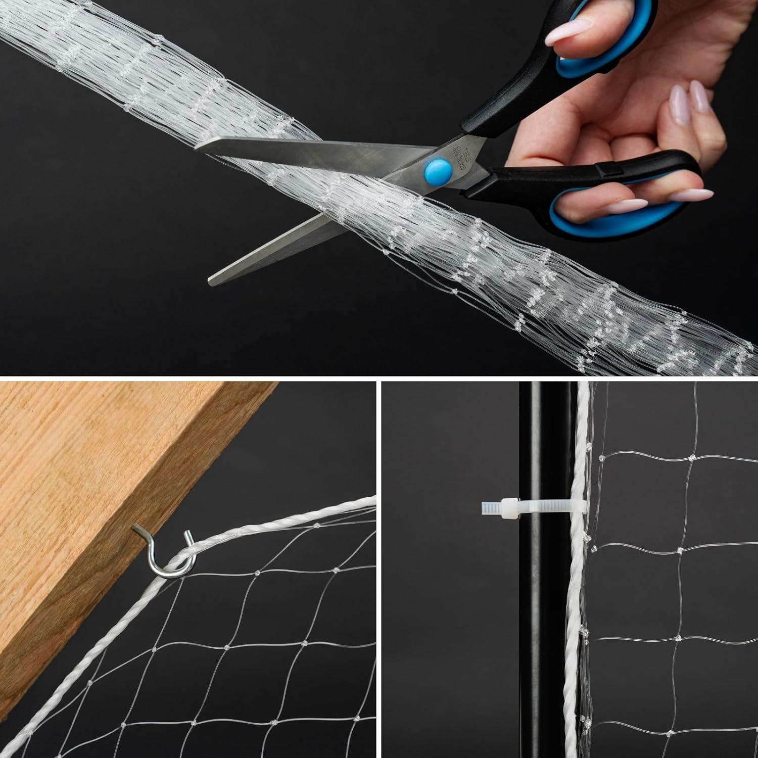 Red de seguridad para gatos en balcón Lionto, tamaño S 3x4 m - detalle del producto