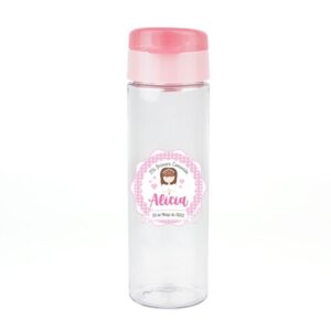 Botella Personalizada Rosa 600ml para Comunión – Regalo Ideal para Bebés