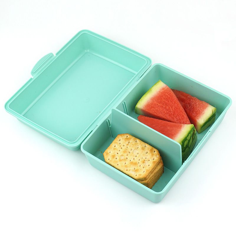 Pack botella 600ml y cajita porta alimentos menta personalizada para comunión niño